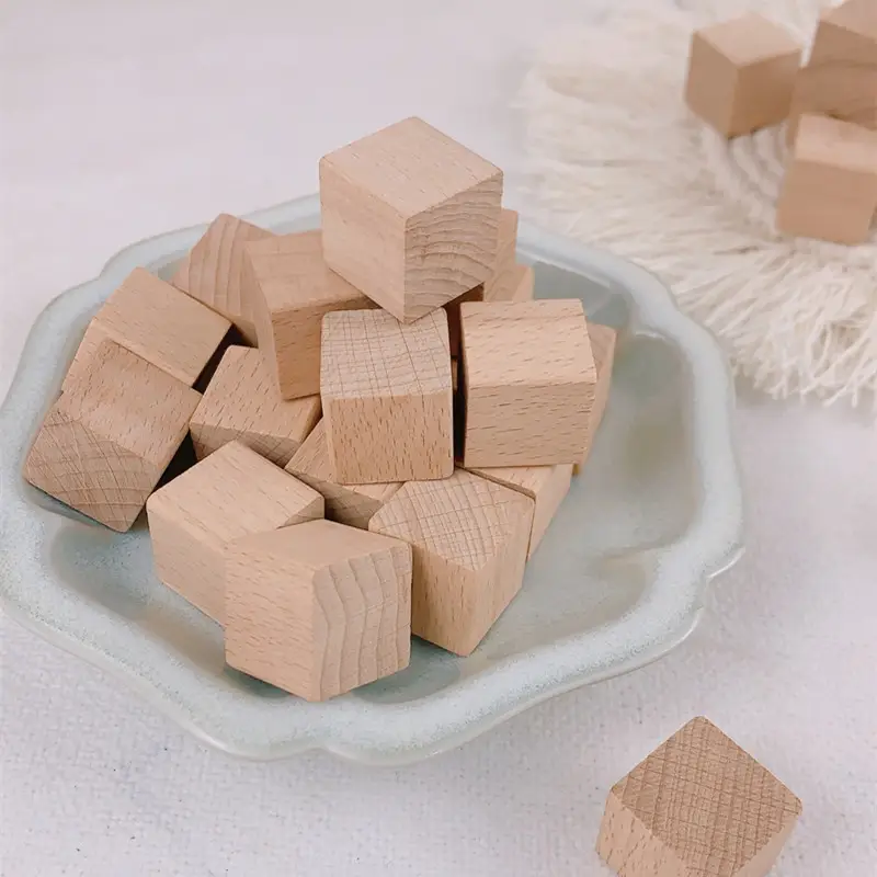 Wooden Square Blocks for Kids Math & DIY Toy - Image 4