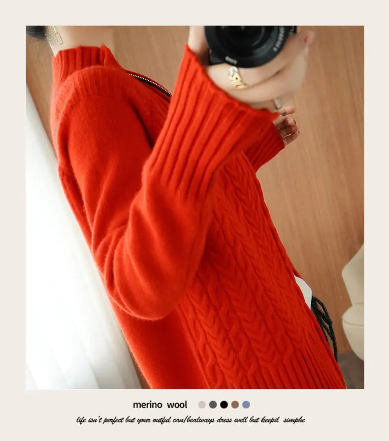 Women's Yellow Zipper Cardigan Sweater Jacket — feature 5