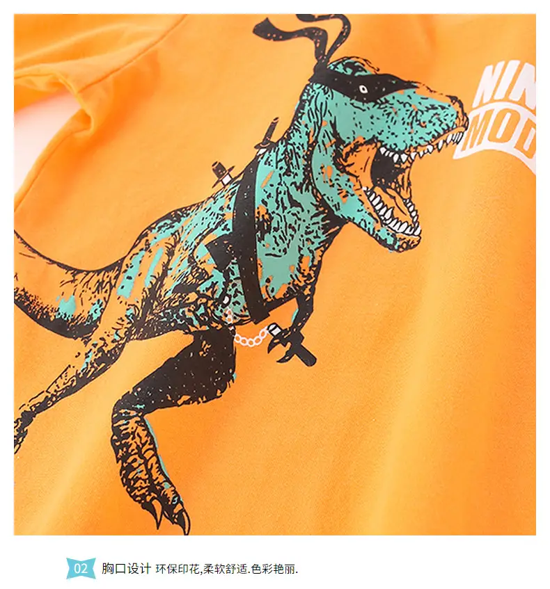 Orange Cotton Long Sleeve T-Shirt for Boys — feature 6