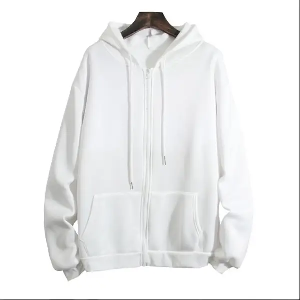 Men Full Zip Fleece Hoodie Yellow Casual Sportswear — feature 6