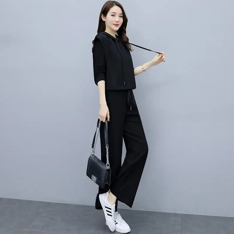 Women's 2-Piece Brown Hooded Vest & Wide Leg Pants Set - Image 6