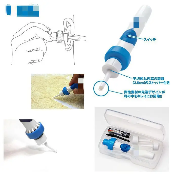 Blue White Electric Ear Cleaner with Soft Head - Image 5