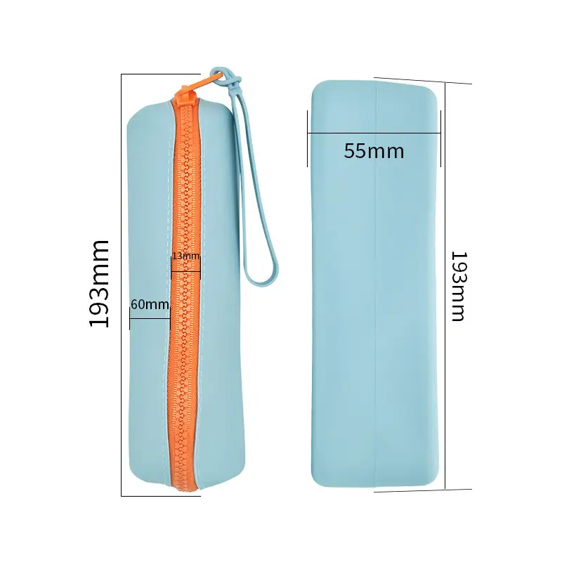Silicone Pencil & Glasses Storage Bag, Multi-Functional Cosmetic Bag — feature 1