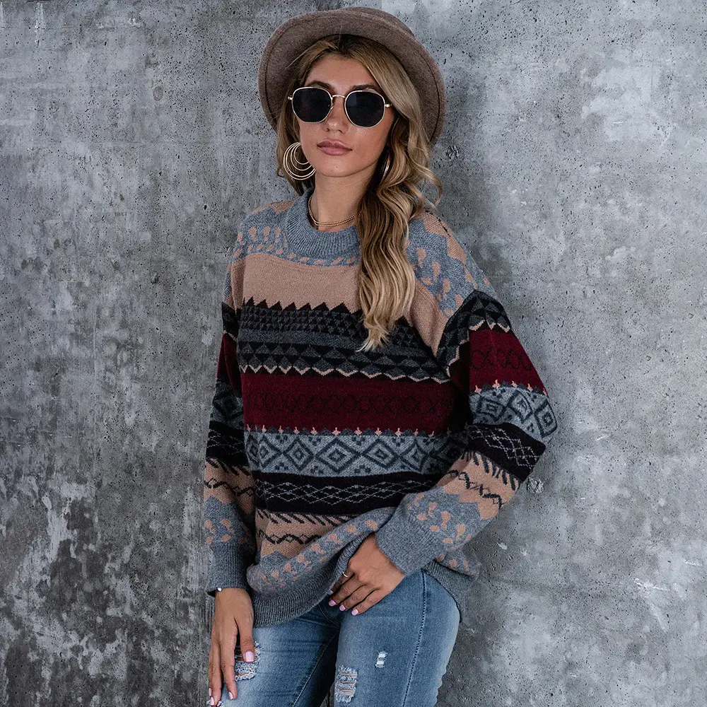 European American Knitwear Diamond Pullover Women - Image 3