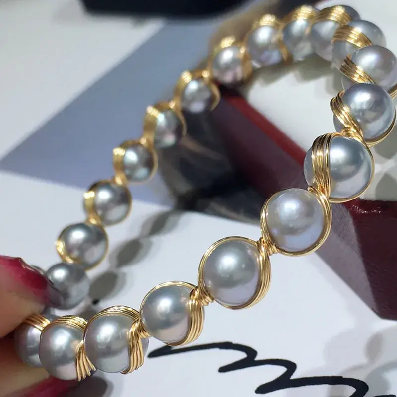 Freshwater Pearl Bracelet 6-7mm Gold-Filled - Image 7