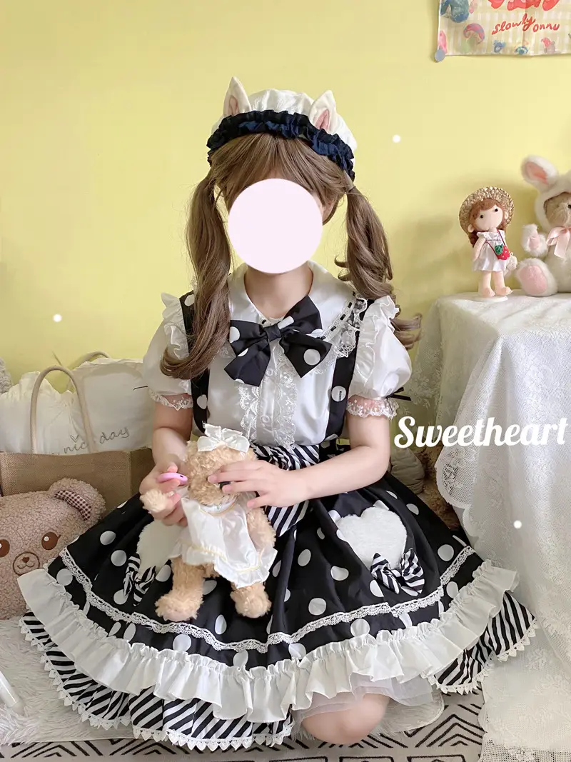 Pink Lolita Skirt Set with Rabbit Ears & Strap — feature 26