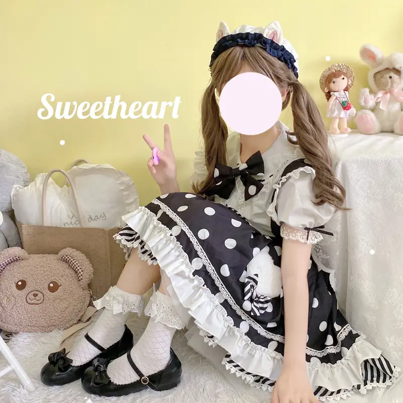 Pink Lolita Skirt Set with Rabbit Ears & Strap — feature 27