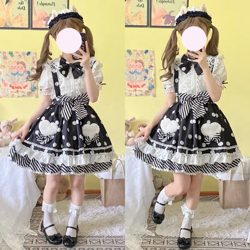 Pink Lolita Skirt Set with Rabbit Ears & Strap — feature 32