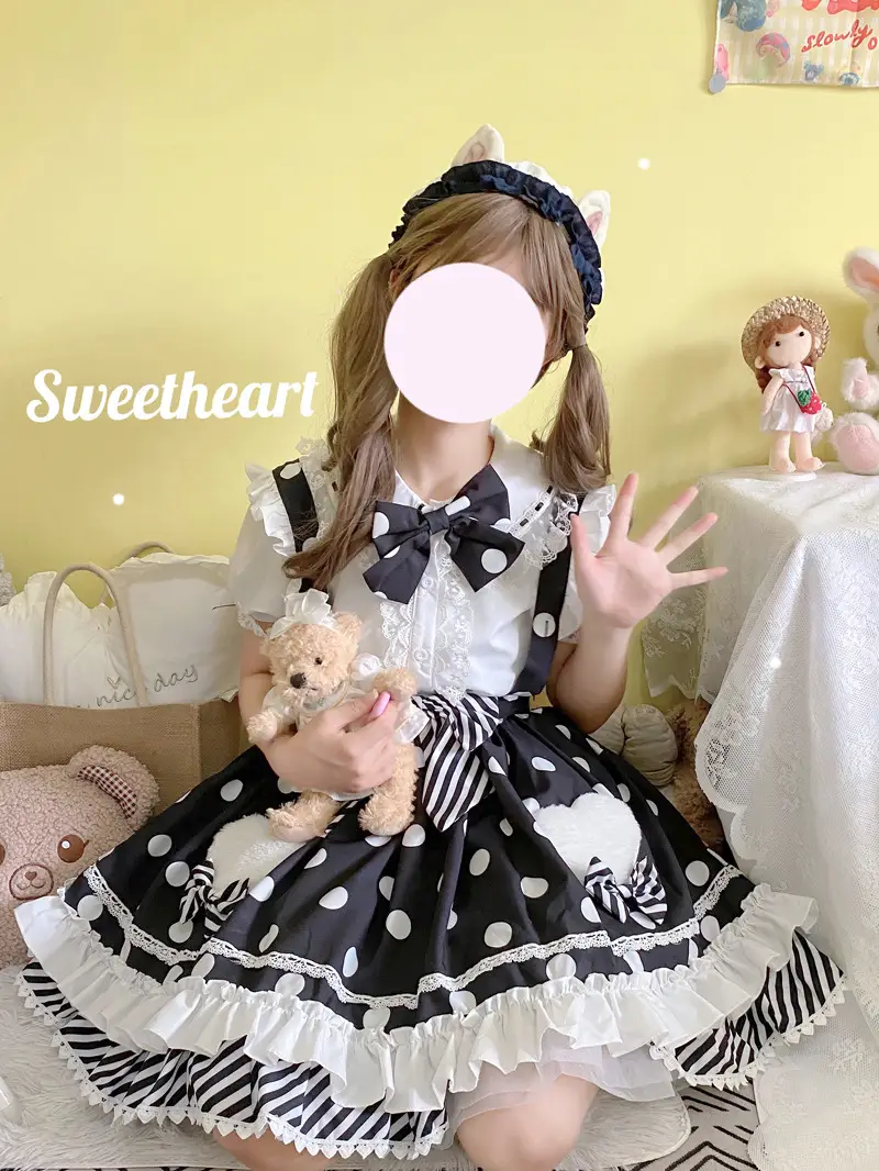 Pink Lolita Skirt Set with Rabbit Ears & Strap — feature 33