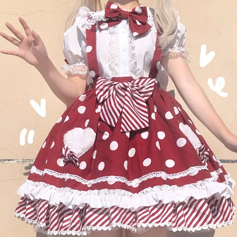 Pink Lolita Skirt Set with Rabbit Ears & Strap — feature 35