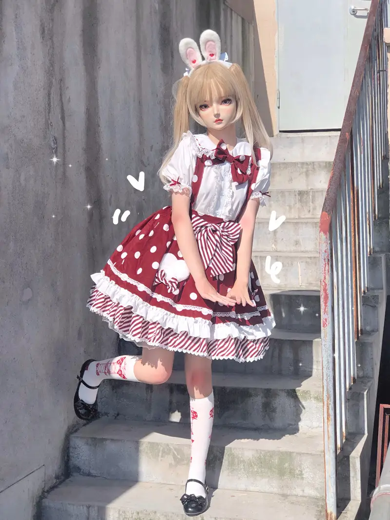 Pink Lolita Skirt Set with Rabbit Ears & Strap — feature 37