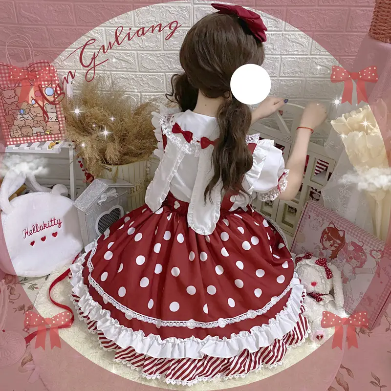 Pink Lolita Skirt Set with Rabbit Ears & Strap — feature 43