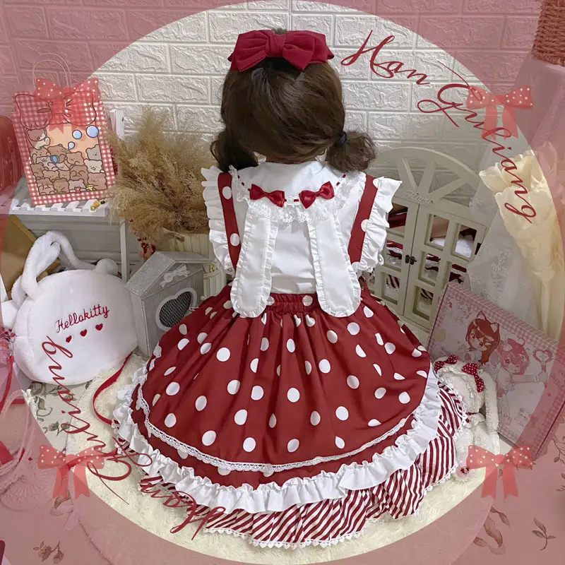 Pink Lolita Skirt Set with Rabbit Ears & Strap — feature 44