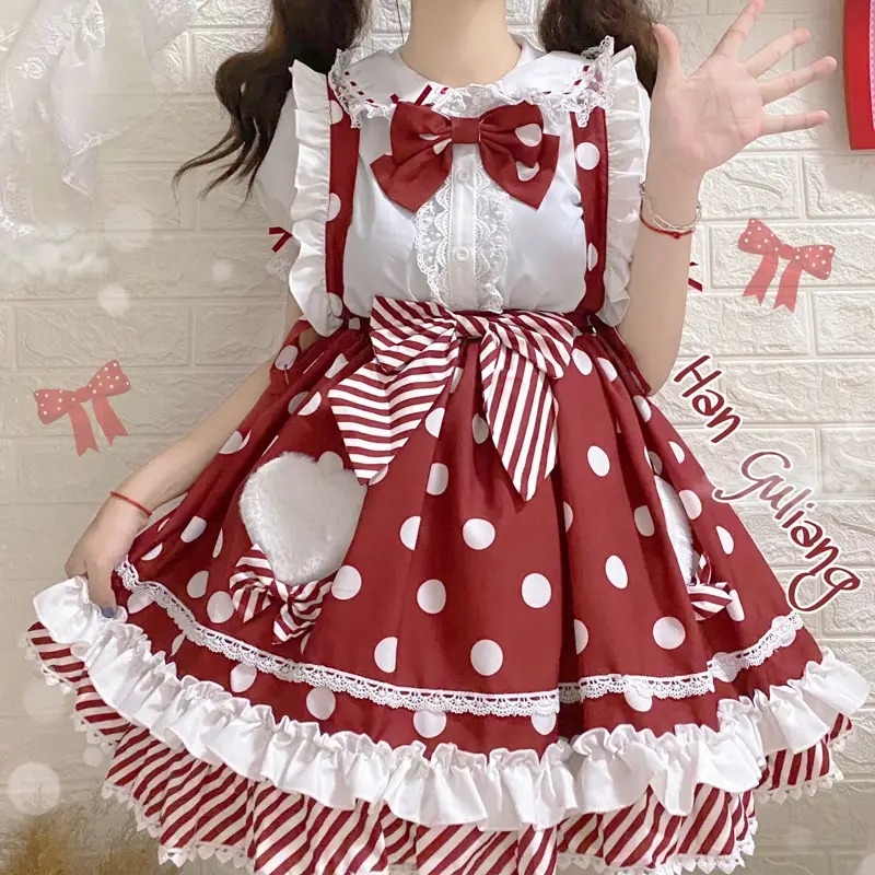 Pink Lolita Skirt Set with Rabbit Ears & Strap — feature 45