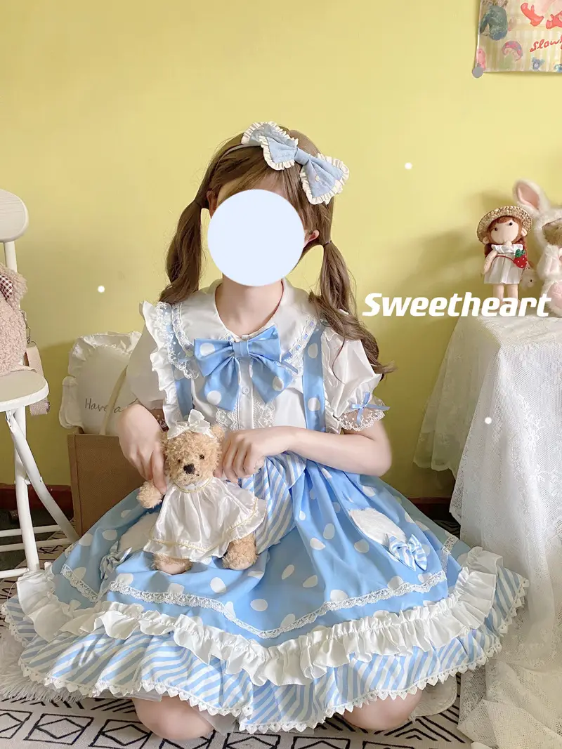 Pink Lolita Skirt Set with Rabbit Ears & Strap — feature 49
