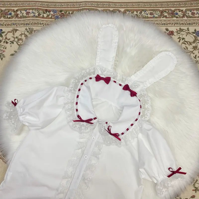 Pink Lolita Skirt Set with Rabbit Ears & Strap - Image 5