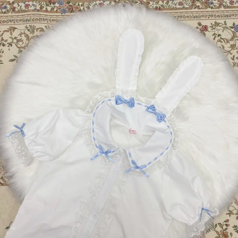 Pink Lolita Skirt Set with Rabbit Ears & Strap - Image 6