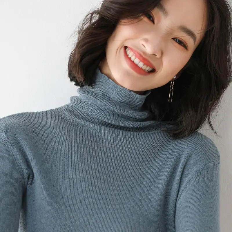 Women's Wool Turtleneck Sweater 2021 Winter - Image 13
