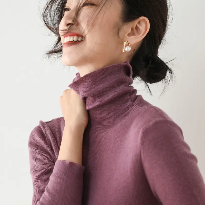 Women's Wool Turtleneck Sweater 2021 Winter - Image 14