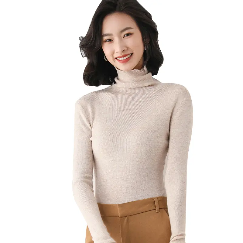 Women's Wool Turtleneck Sweater 2021 Winter - Image 16