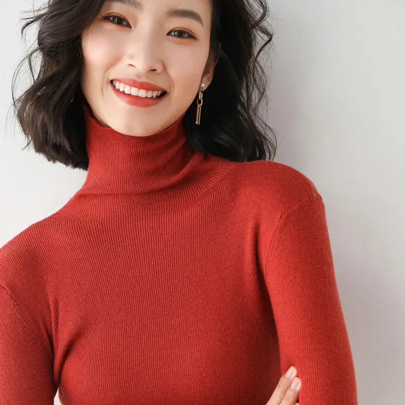 Women's Wool Turtleneck Sweater 2021 Winter - Image 11