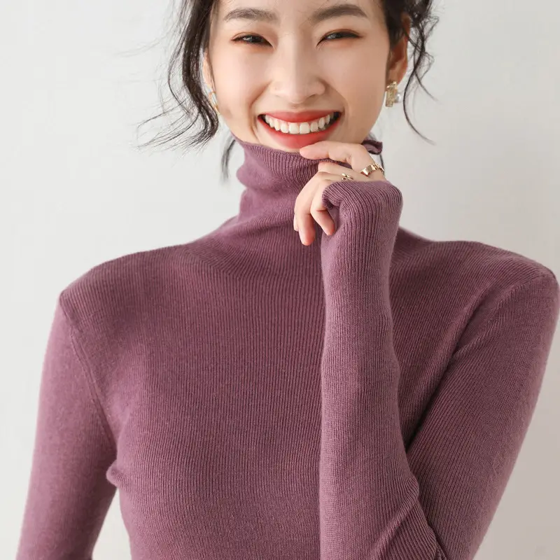 Women's Wool Turtleneck Sweater 2021 Winter - Image 3