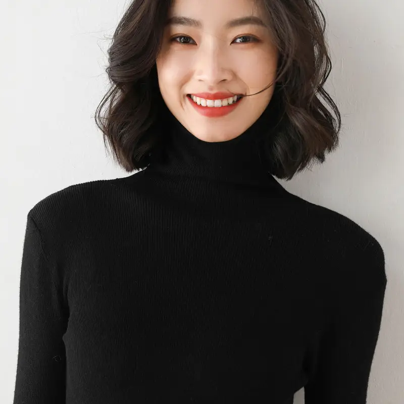 Women's Wool Turtleneck Sweater 2021 Winter - Image 4