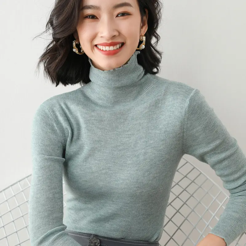 Women's Wool Turtleneck Sweater 2021 Winter - Image 5