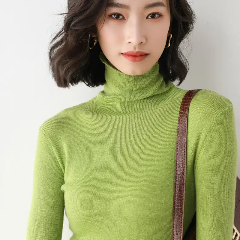 Women's Wool Turtleneck Sweater 2021 Winter - Image 6