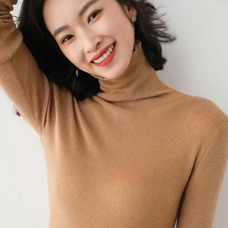Women's Wool Turtleneck Sweater 2021 Winter - Image 7