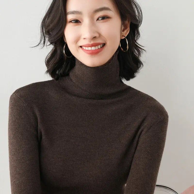 Women's Wool Turtleneck Sweater 2021 Winter - Image 8
