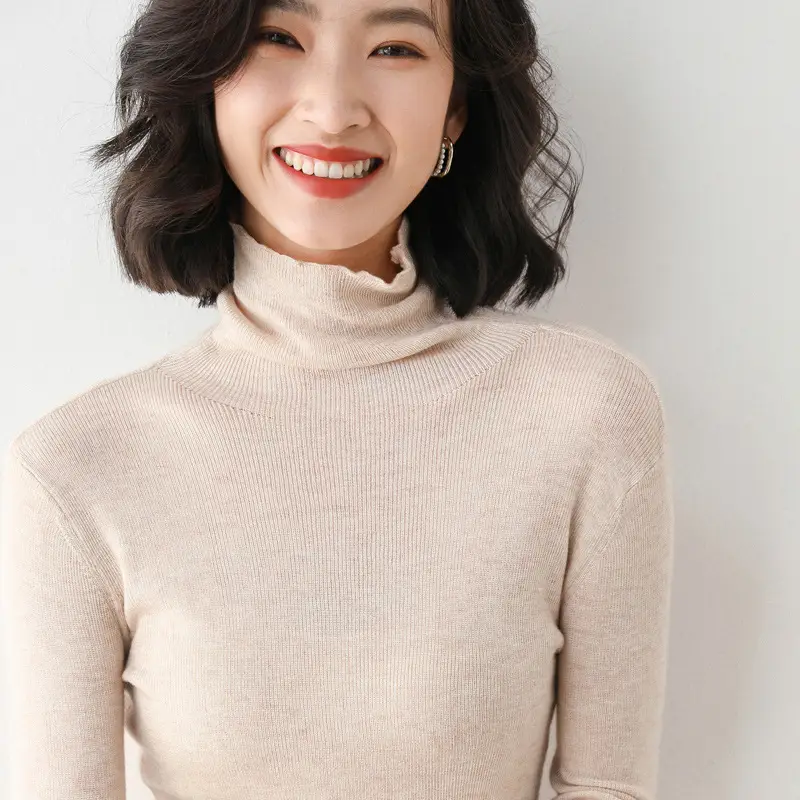 Women's Wool Turtleneck Sweater 2021 Winter - Image 9