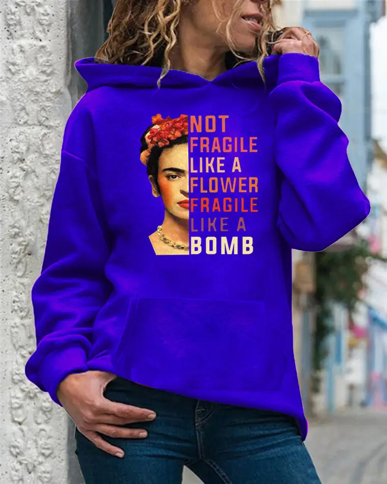 Women's 2020 Hoodie Brown Floral Print Bomby Bombs - Image 14