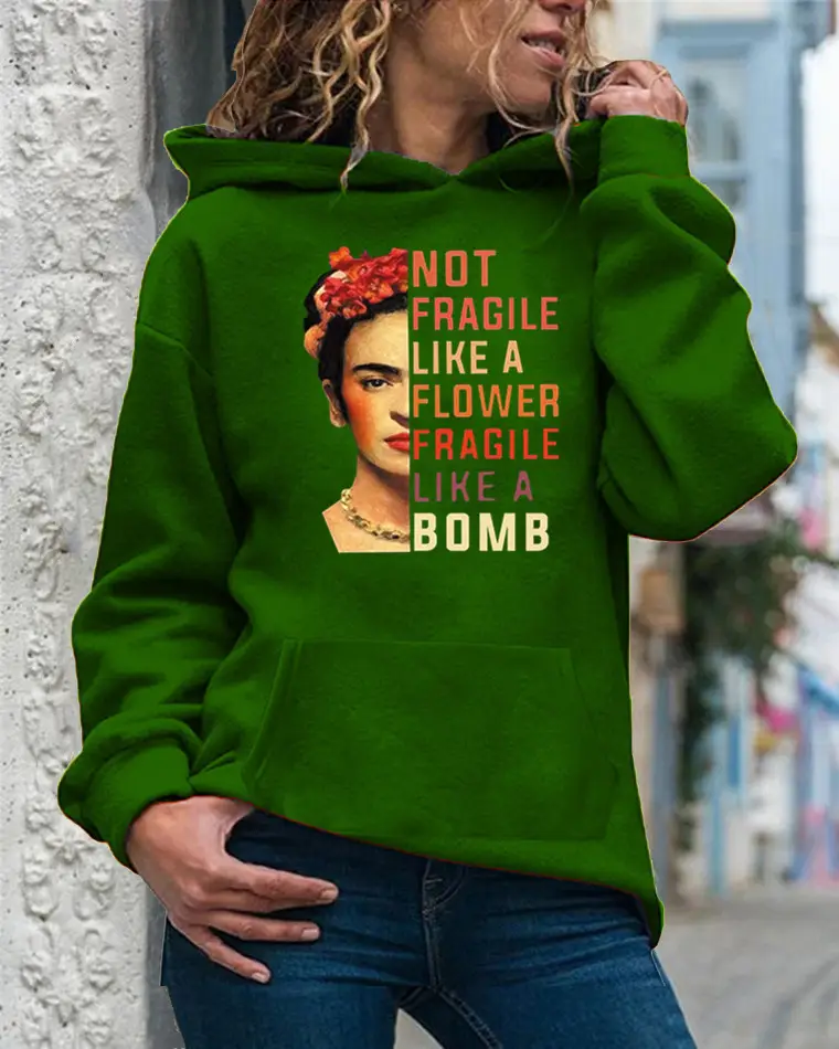 Women's 2020 Hoodie Brown Floral Print Bomby Bombs - Image 10