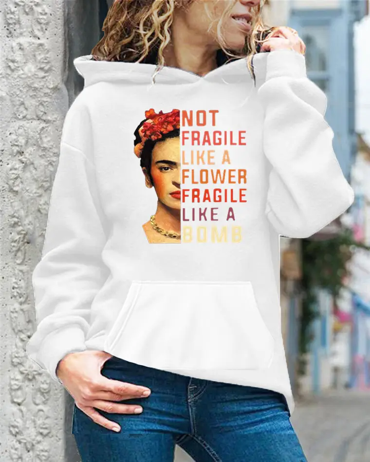Women's 2020 Hoodie Brown Floral Print Bomby Bombs - Image 2