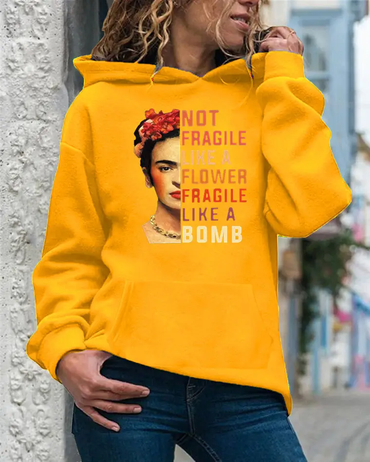 Women's 2020 Hoodie Brown Floral Print Bomby Bombs - Image 6