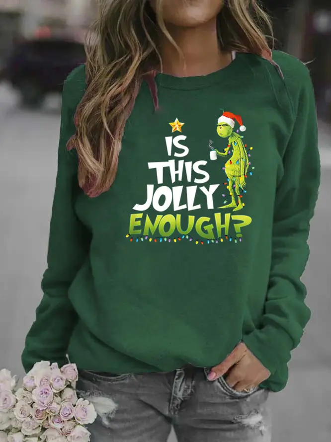 Women Red Jolly Christmas Sweater Round Neck 2020 - Image 15