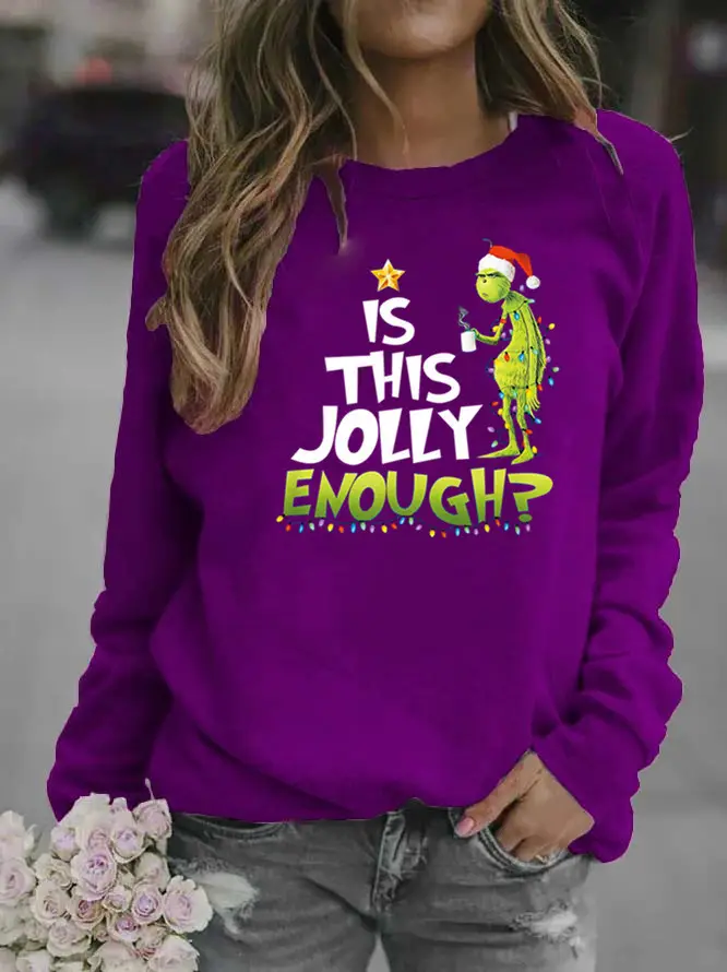 Women Red Jolly Christmas Sweater Round Neck 2020 - Image 16