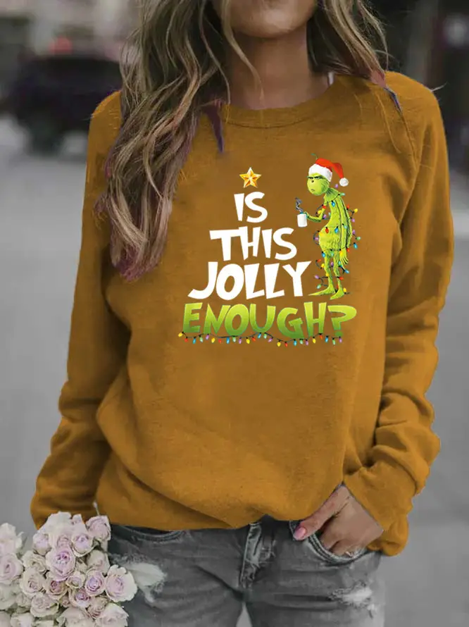 Women Red Jolly Christmas Sweater Round Neck 2020 - Image 11