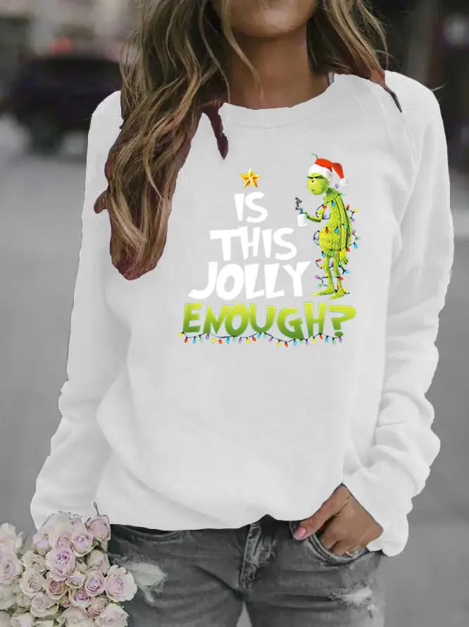 Women Red Jolly Christmas Sweater Round Neck 2020 - Image 2