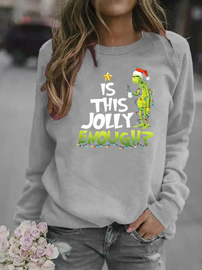 Women Red Jolly Christmas Sweater Round Neck 2020 - Image 3
