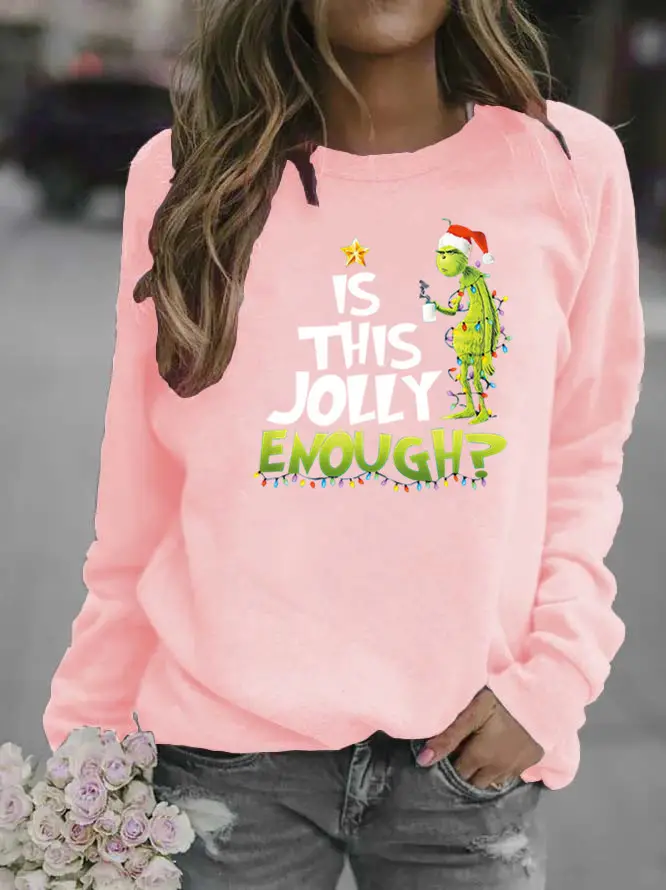 Women Red Jolly Christmas Sweater Round Neck 2020 - Image 5