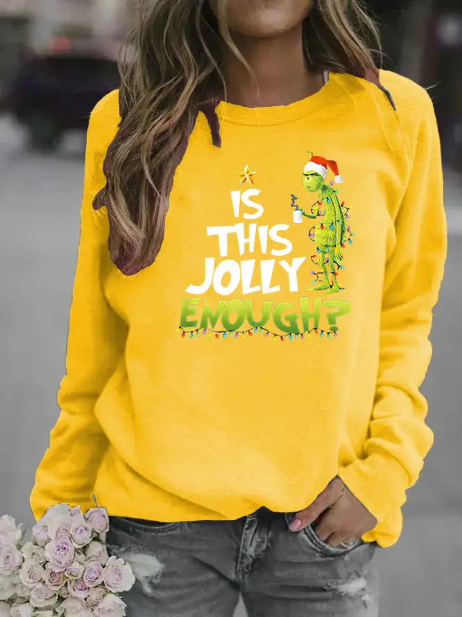 Women Red Jolly Christmas Sweater Round Neck 2020 - Image 6