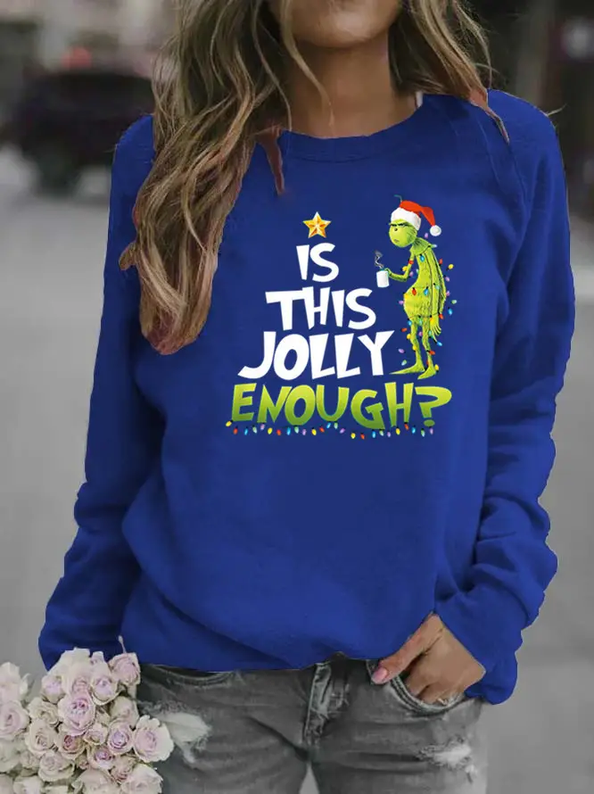 Women Red Jolly Christmas Sweater Round Neck 2020 - Image 7