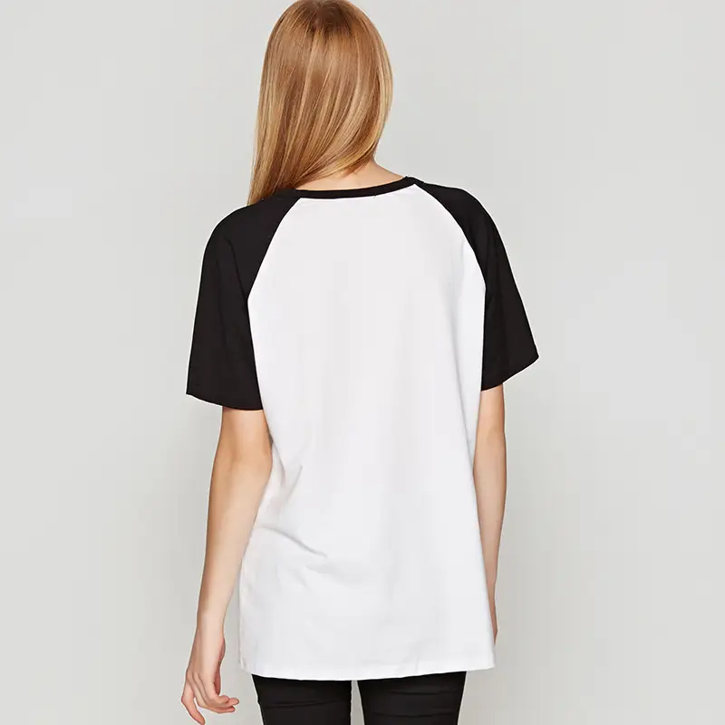 Lover Loser Raglan Print T-Shirt White Black Plus Size - Image 6
