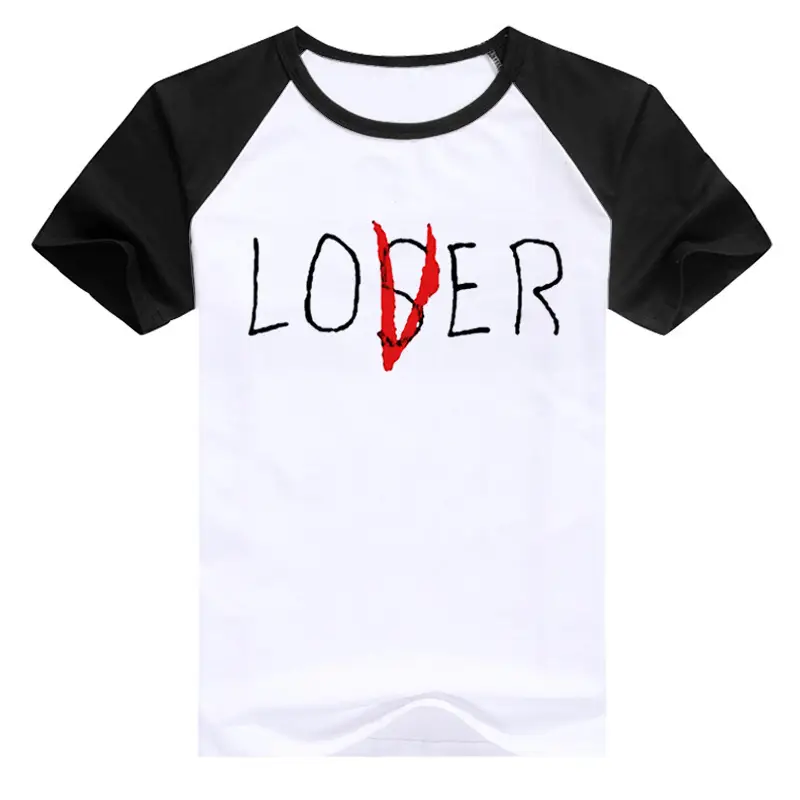 Lover Loser Raglan Print T-Shirt White Black Plus Size - Image 7