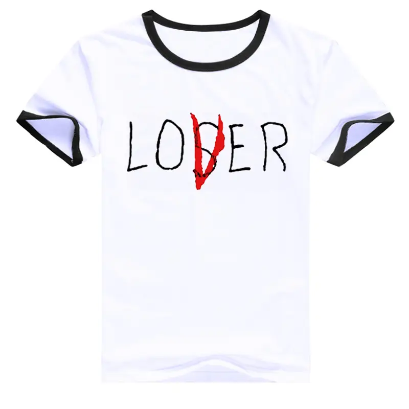 Lover Loser Raglan Print T-Shirt White Black Plus Size - Image 8