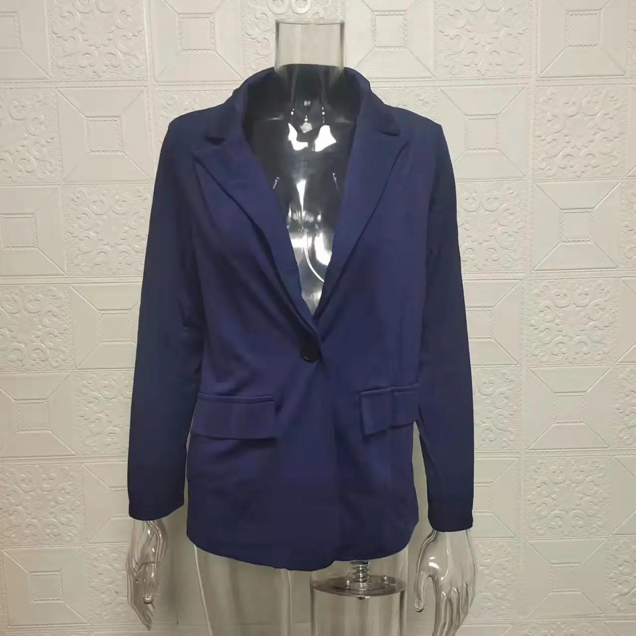 2024 Women's Grey Slim Fit Lapel Suit Jacket Pants Set — feature 11