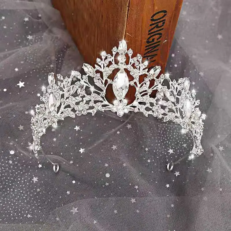 Bride Crown with Red Crystal Embellishment Gold - Image 28
