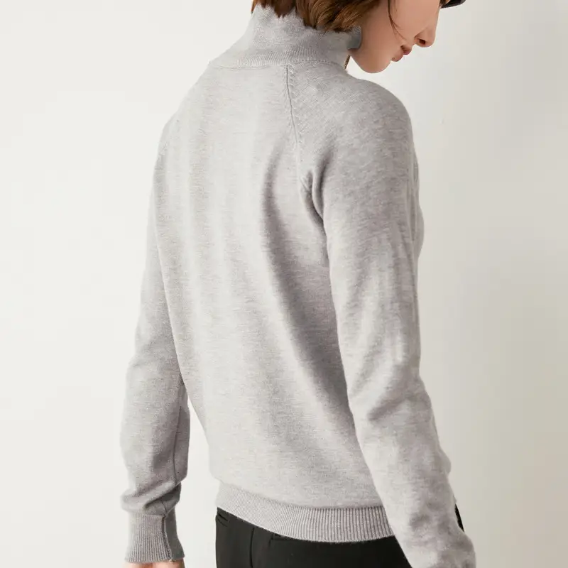 Women High Collar Turtleneck Sweater Purple Long Sleeve Winter Wear - Image 11